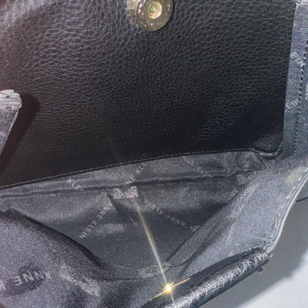 Anne Klein Black Pebble Maya Triple Compartment Crossbody Bag - Picture 9 of 11